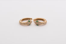 Load image into Gallery viewer, Mini Snake Diamond Hoops 18K Yellow Gold
