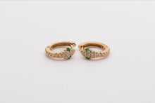 Load image into Gallery viewer, Mini Snake Diamond Hoops 18K Yellow Gold
