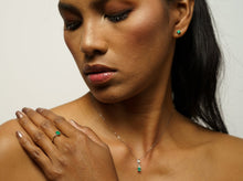 Load image into Gallery viewer, Soulmate Emerald 18K White Gold Studs Round