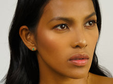 Load image into Gallery viewer, Soulmate Emerald 18K Yellow Gold Studs Baguette