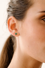 Load image into Gallery viewer, Asymmetrical Emerald Studs & Earjacket