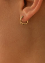 Load image into Gallery viewer, Mini Snake Diamond Hoops 18K Yellow Gold