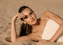 Load image into Gallery viewer, Asymmetrical Emerald Eternity Hoops 18K Yellow Gold