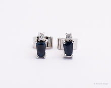 Load image into Gallery viewer, Hero Sapphire 18K White Gold Studs