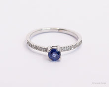 Load image into Gallery viewer, Trust Round Sapphire 18K White Gold Ring
