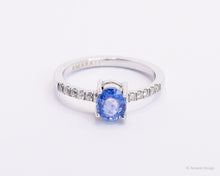 Load image into Gallery viewer, Trust Oval Sapphire 18K White Gold Ring
