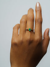 Load image into Gallery viewer, Freedom Emerald Solitaire 18K White Gold Ring
