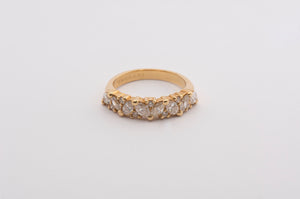 Marquise Diamond Half Eternity Ring 18K Yellow Gold