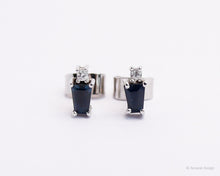 Load image into Gallery viewer, Hero Sapphire 18K White Gold Studs
