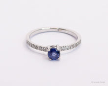 Load image into Gallery viewer, Trust Round Sapphire 18K White Gold Ring
